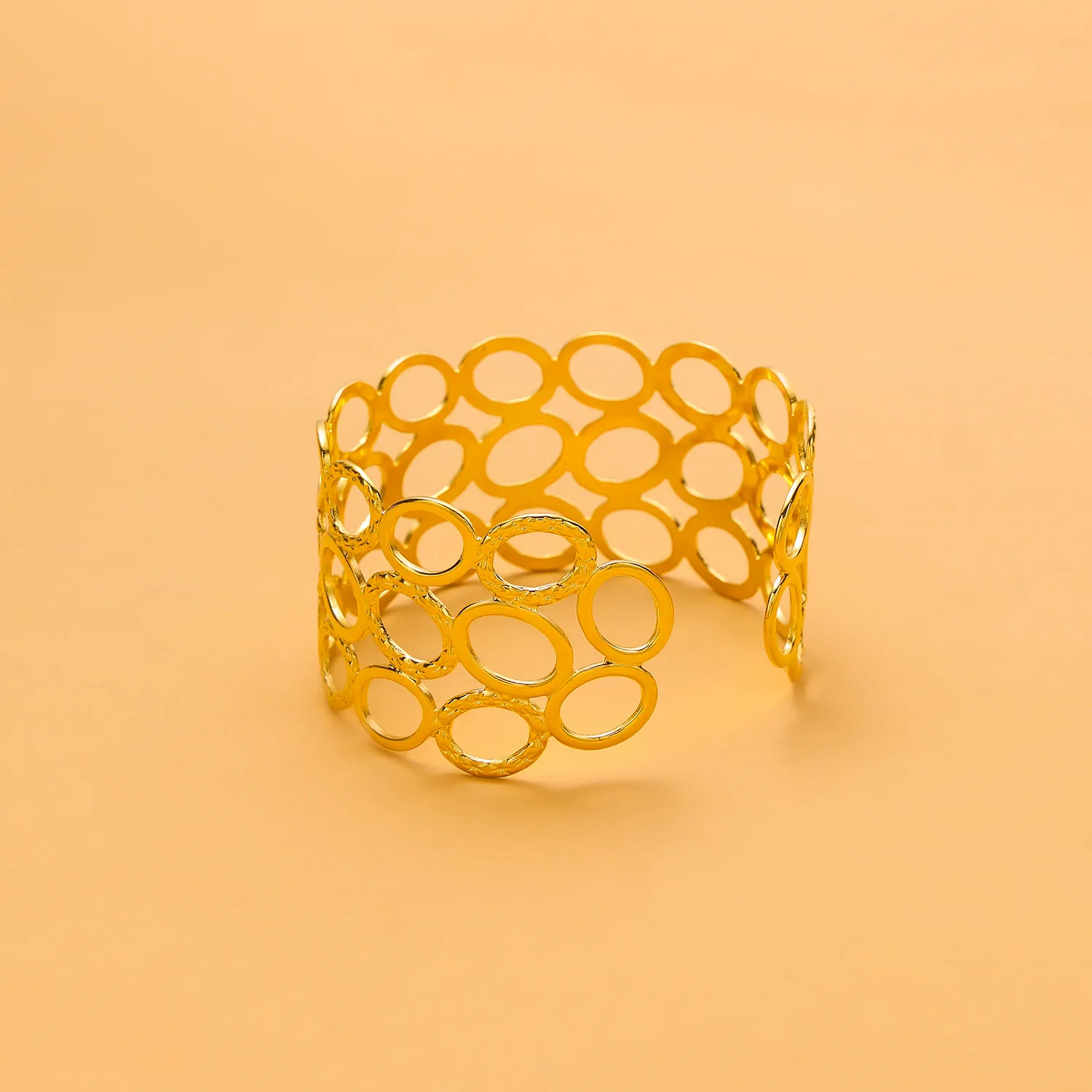 Retro Simple Style Leaves Solid Color Flower Titanium Steel Bangle In Bulk display picture 7