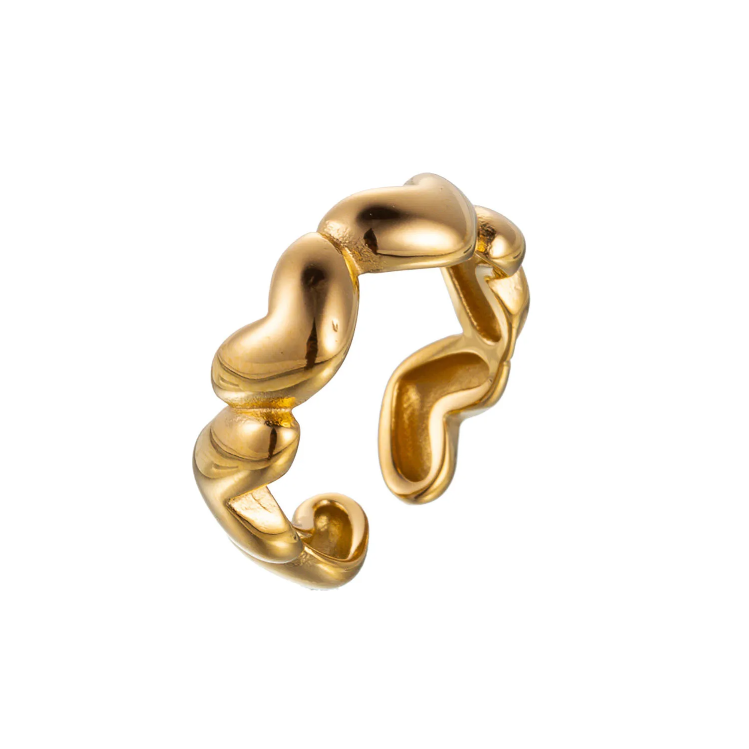 Wholesale Jewelry Simple Style Solid Color Flower Bow Knot Titanium Steel 14K Gold Plated Rings display picture 8