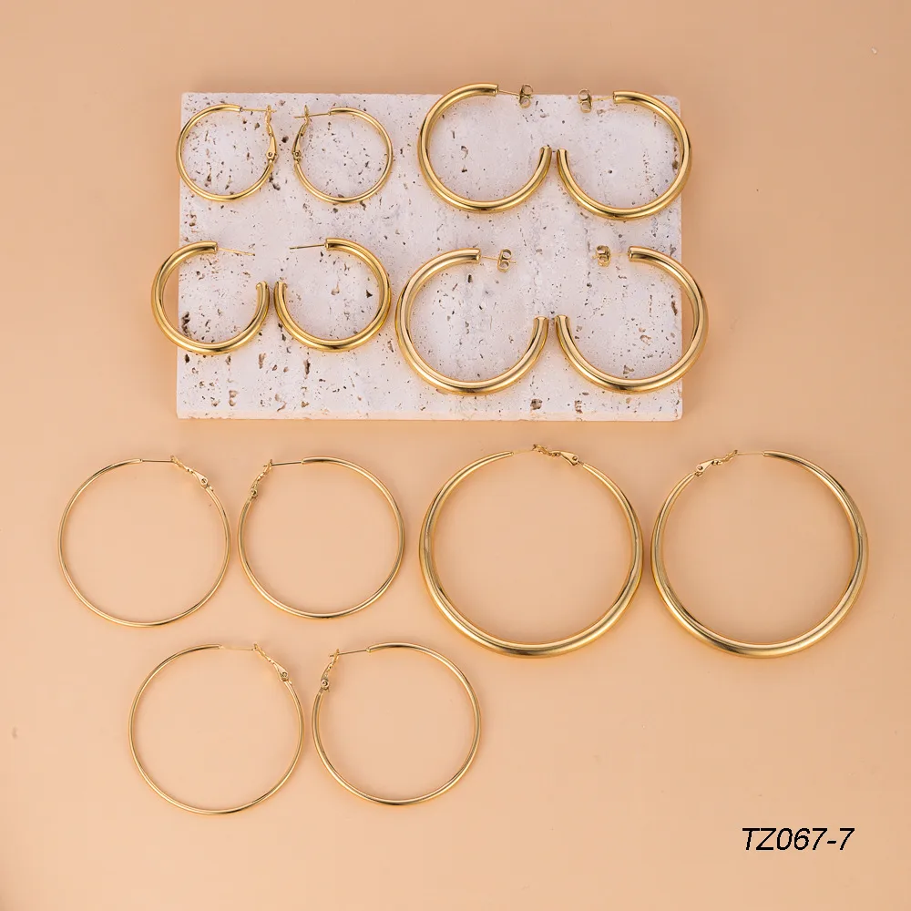 1 Pair Simple Style Geometric 304 Stainless Steel Ear Studs display picture 1