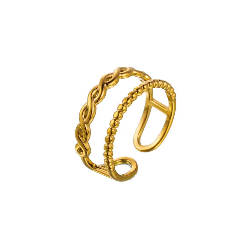 Wholesale Jewelry Simple Style Solid Color Flower Bow Knot Titanium Steel 14K Gold Plated Rings display picture 4