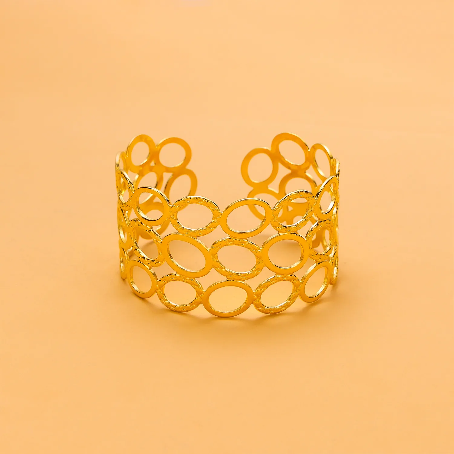 Retro Simple Style Leaves Solid Color Flower Titanium Steel Bangle In Bulk display picture 8