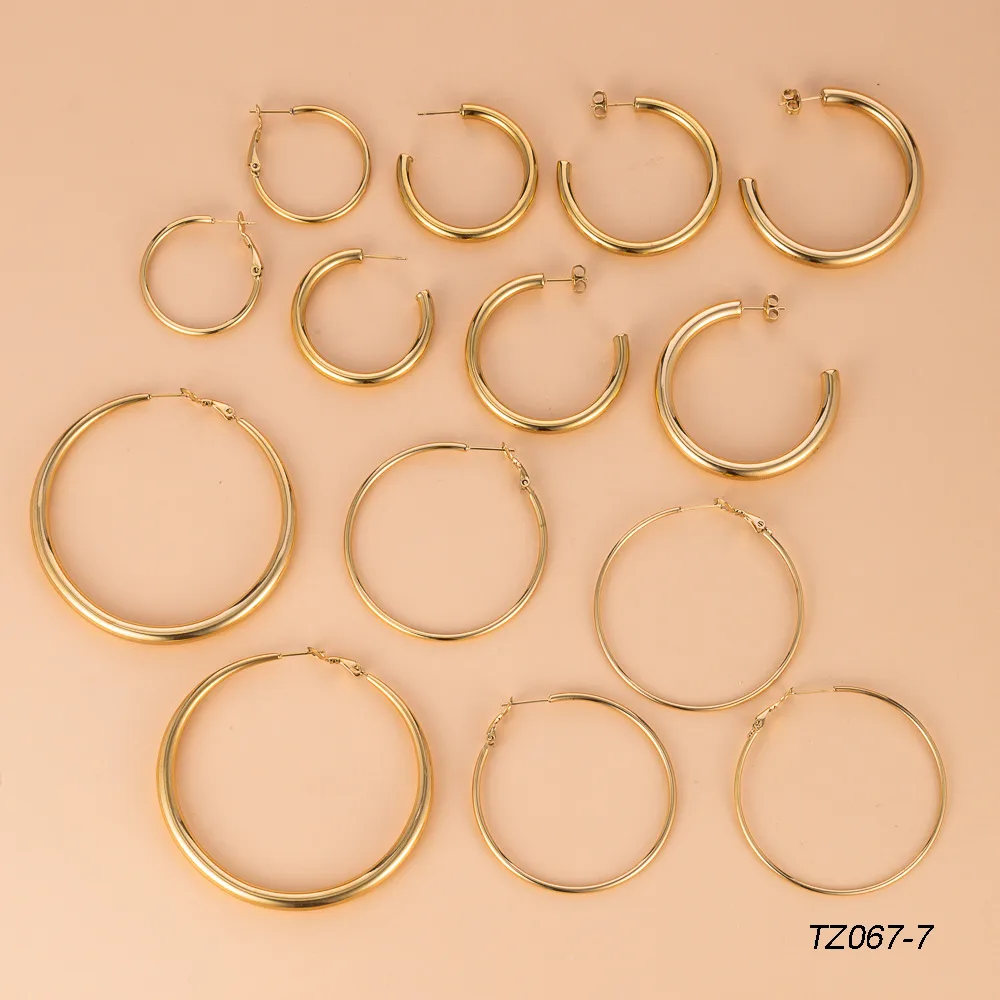 1 Pair Simple Style Geometric 304 Stainless Steel Ear Studs display picture 2