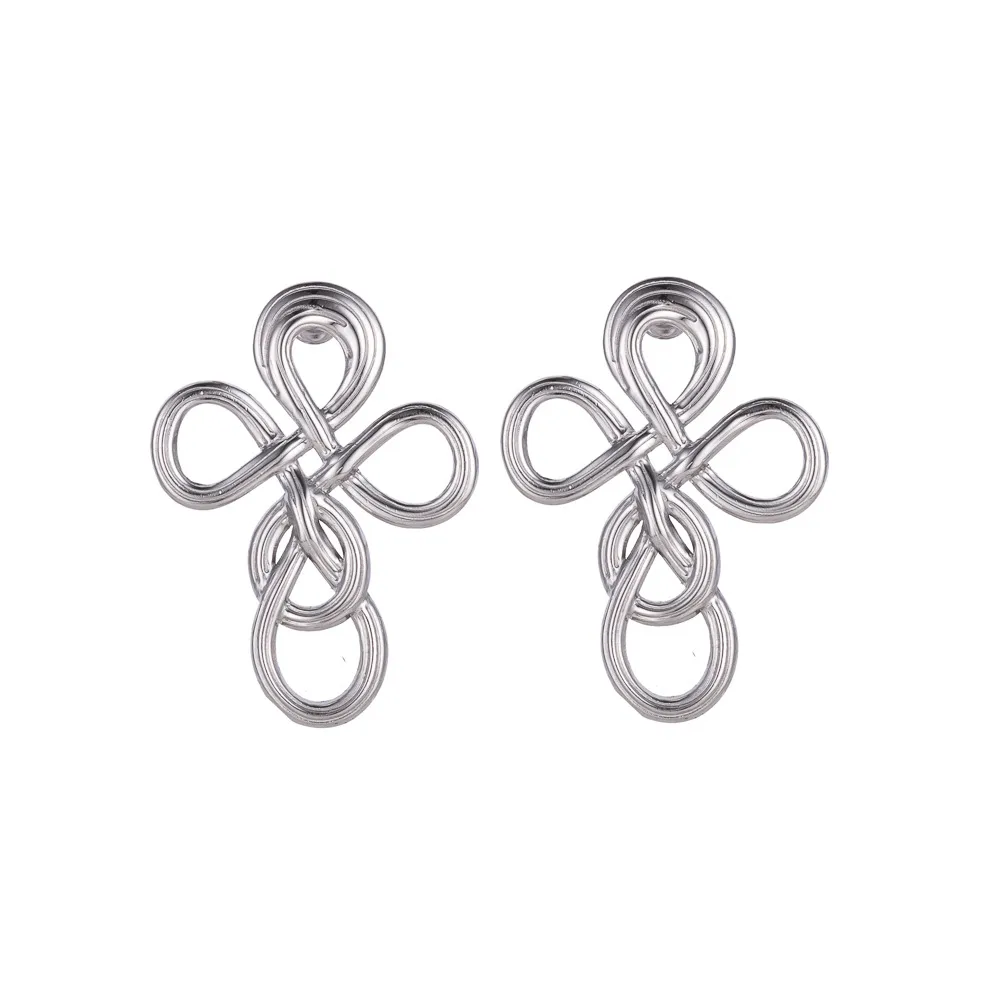 1 Pair IG Style Retro Geometric Titanium Steel Drop Earrings Ear Studs display picture 6