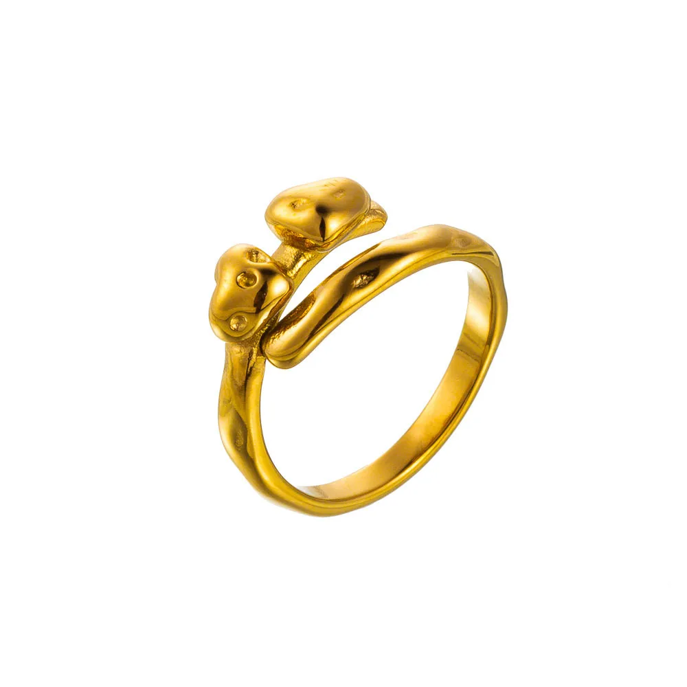 Wholesale Jewelry Simple Style Solid Color Flower Bow Knot Titanium Steel 14K Gold Plated Rings display picture 11