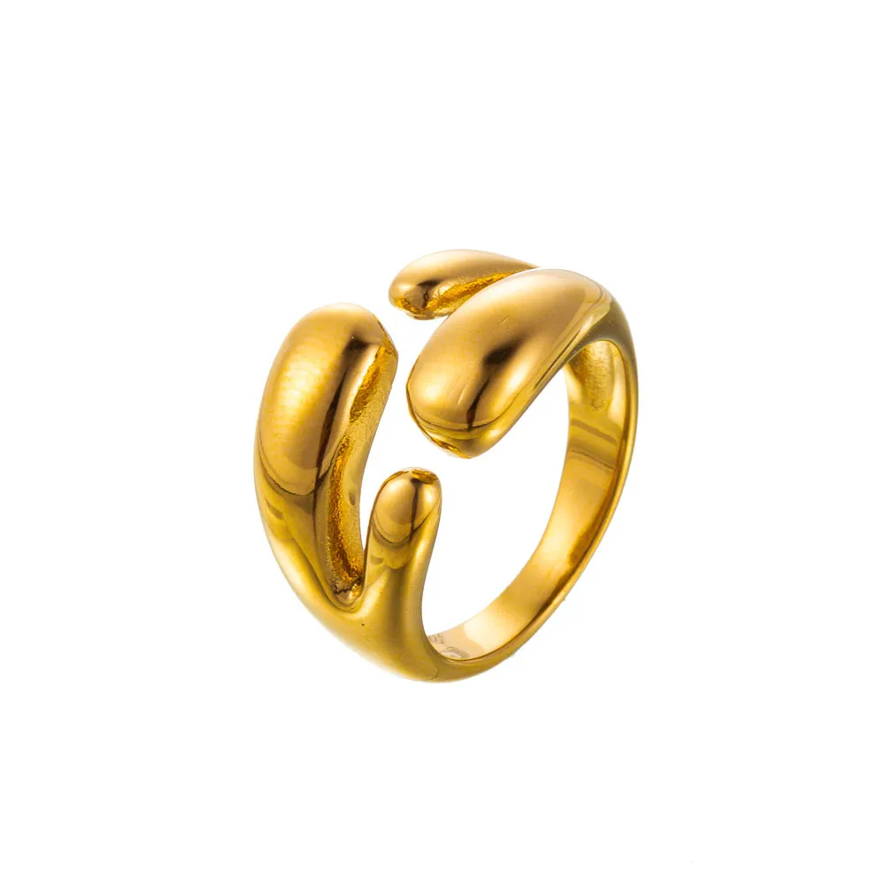 Wholesale Jewelry Simple Style Solid Color Flower Bow Knot Titanium Steel 14K Gold Plated Rings display picture 12