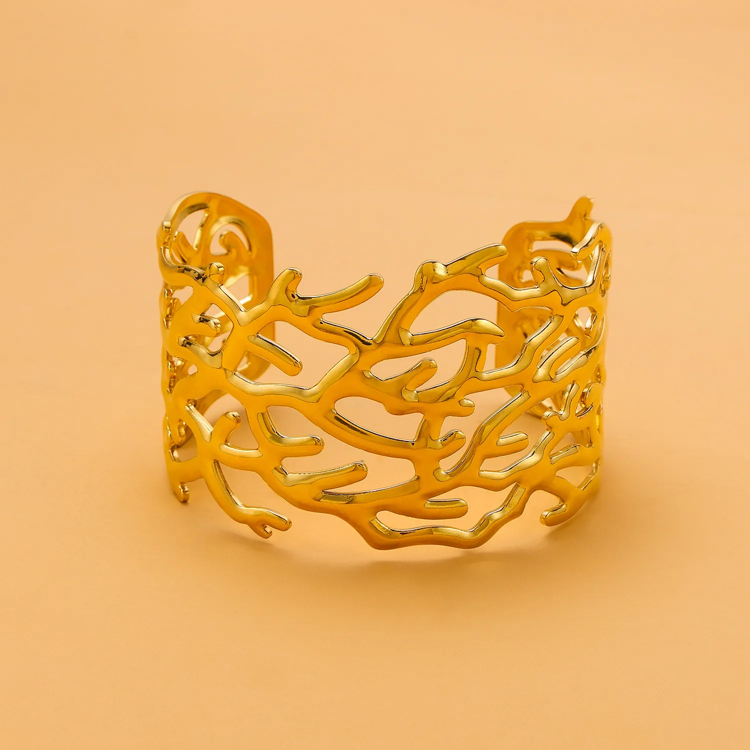 Retro Simple Style Leaves Solid Color Flower Titanium Steel Bangle In Bulk display picture 13