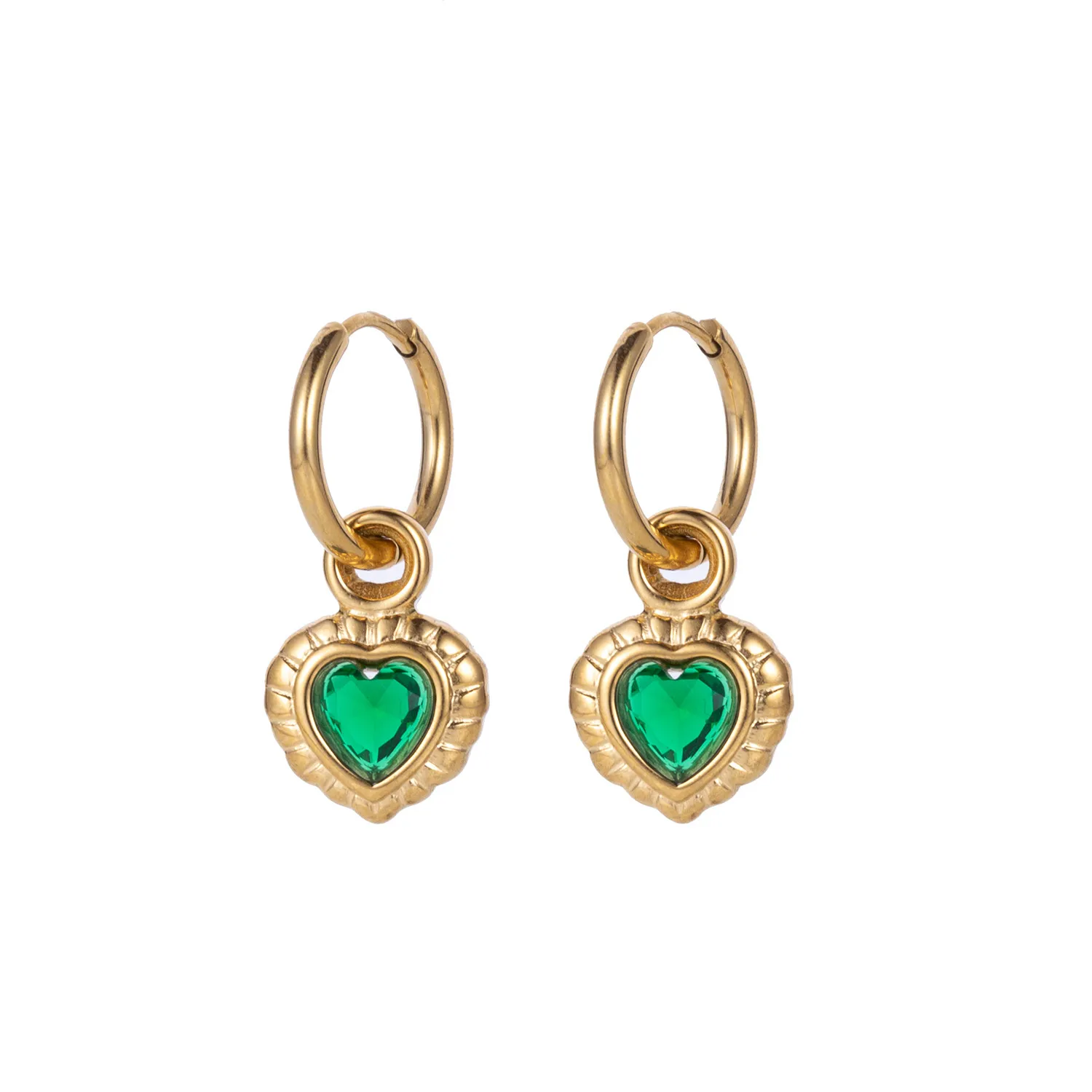 1 Pair IG Style Heart Shape Mixed Metal Inlay Titanium Steel Pearl Zircon Drop Earrings Ear Studs display picture 13