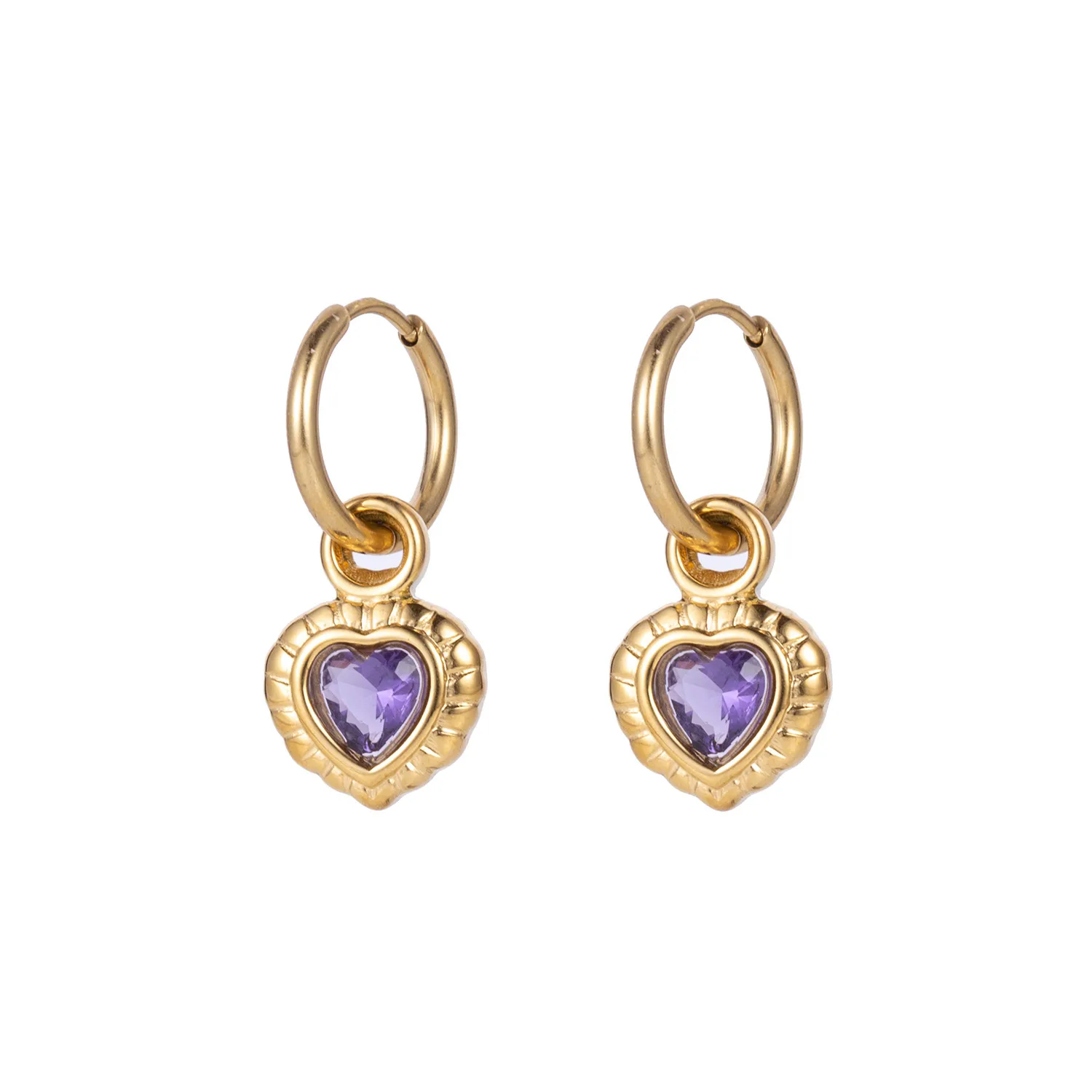 1 Pair IG Style Heart Shape Mixed Metal Inlay Titanium Steel Pearl Zircon Drop Earrings Ear Studs display picture 15
