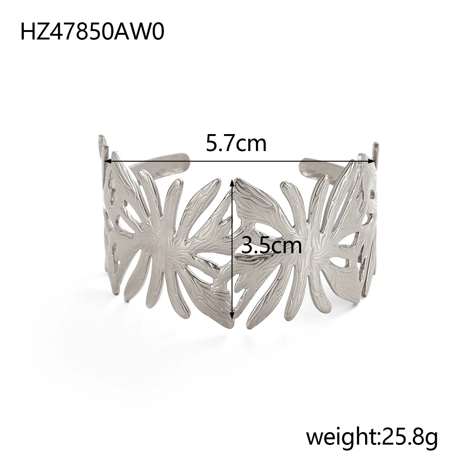 Retro Simple Style Leaves Solid Color Flower Titanium Steel Bangle In Bulk display picture 25