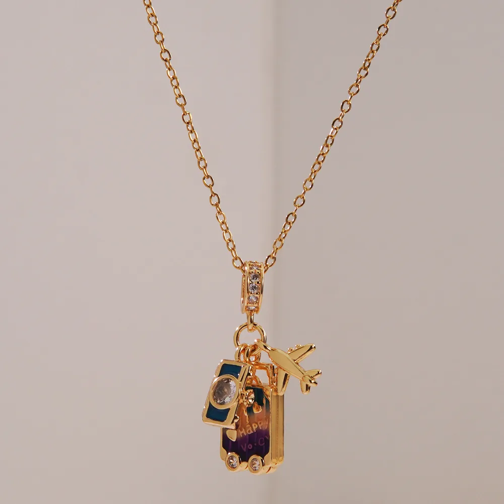 Vintage Style Classic Style Earth Travel 304 Stainless Steel Copper 18K Gold Plated Women's Pendant Necklace display picture 4