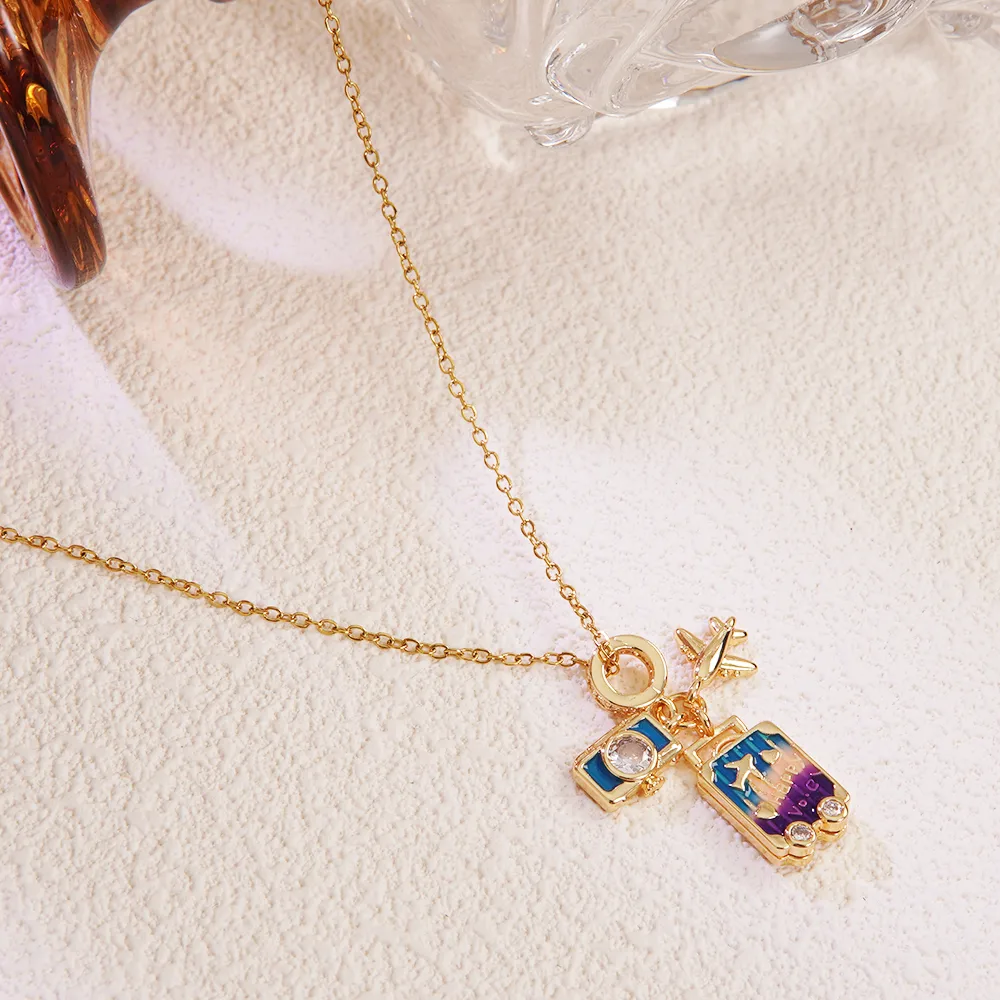 Vintage Style Classic Style Earth Travel 304 Stainless Steel Copper 18K Gold Plated Women's Pendant Necklace display picture 6