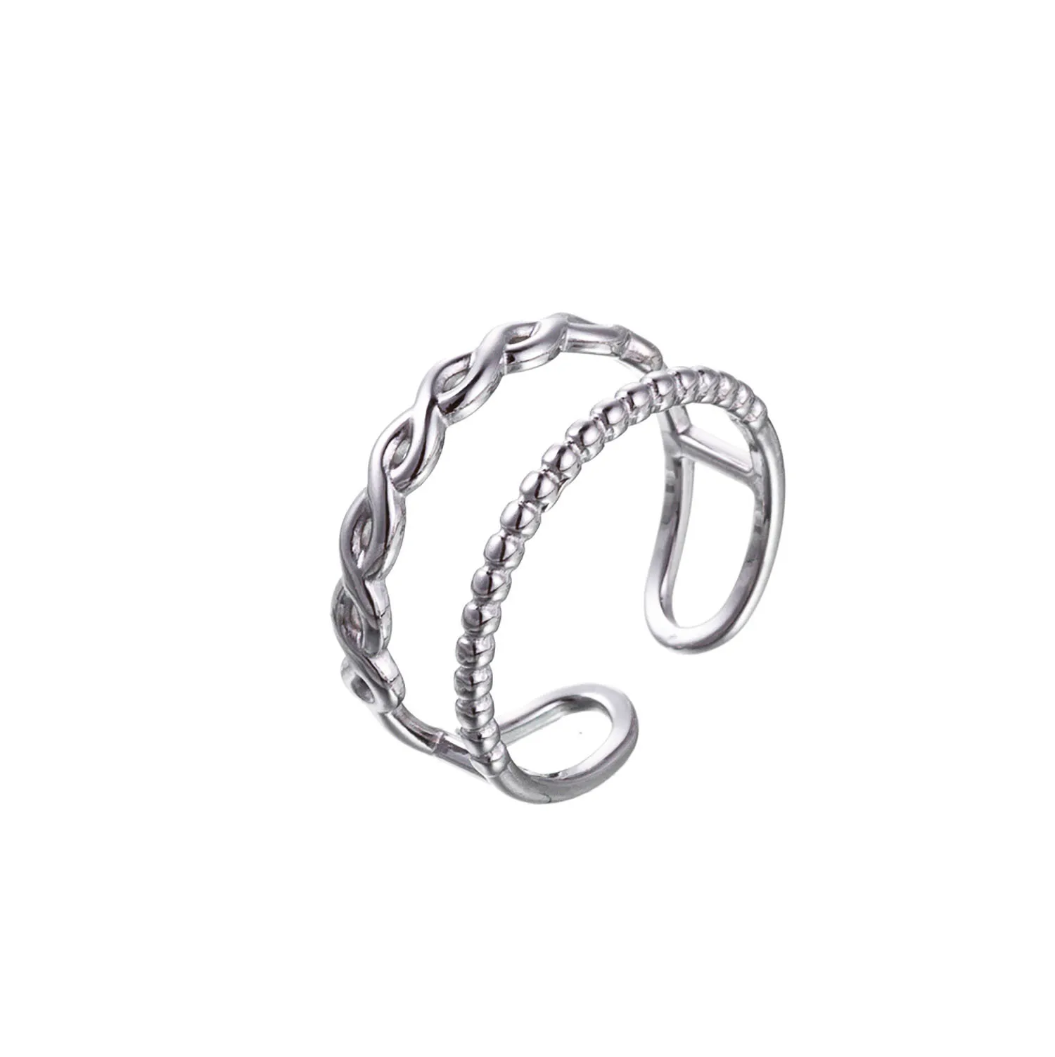 Wholesale Jewelry Simple Style Geometric Titanium Steel Hollow Out Open Rings display picture 9