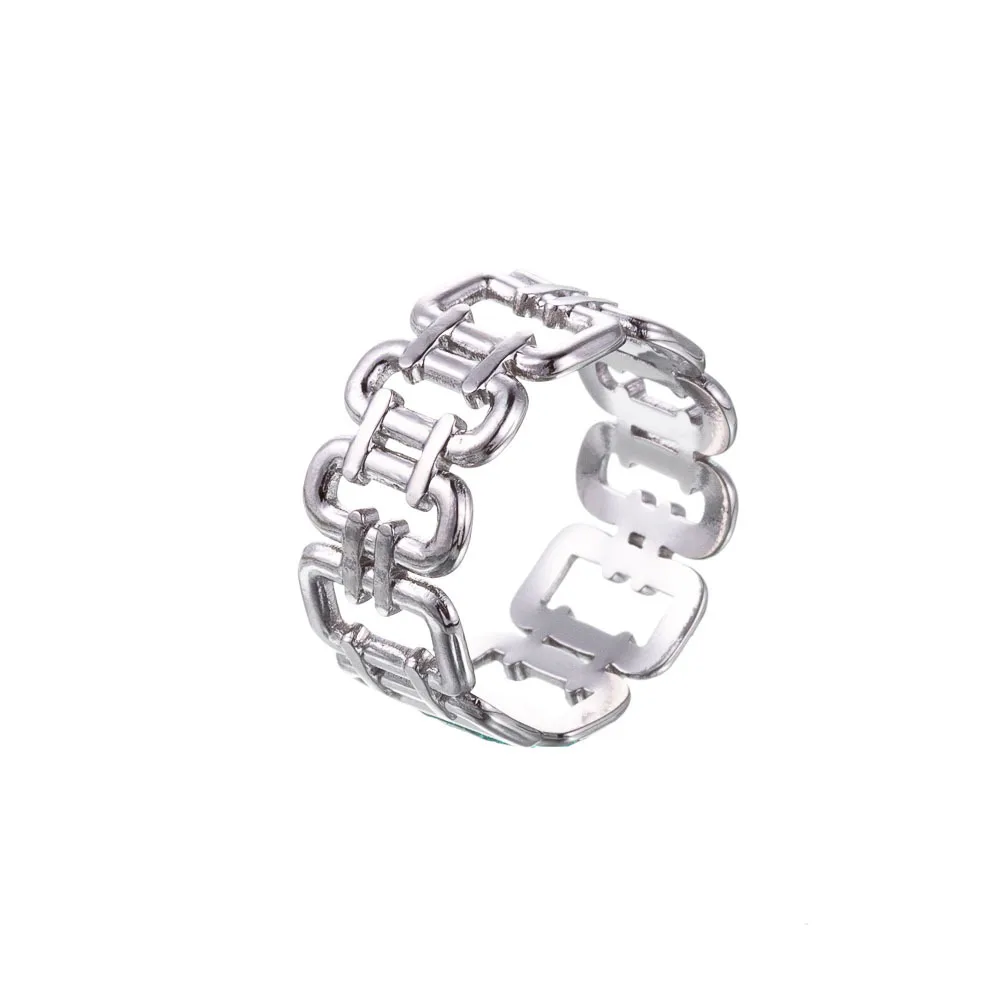Wholesale Jewelry Simple Style Geometric Titanium Steel Hollow Out Open Rings display picture 4