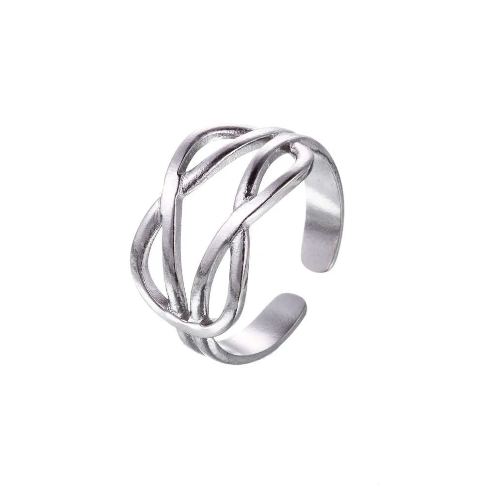 Wholesale Jewelry Simple Style Geometric Titanium Steel Hollow Out Open Rings display picture 5