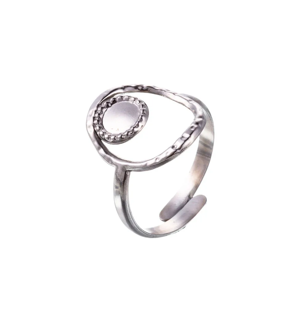 Wholesale Jewelry Simple Style Geometric Titanium Steel Hollow Out Open Rings display picture 7