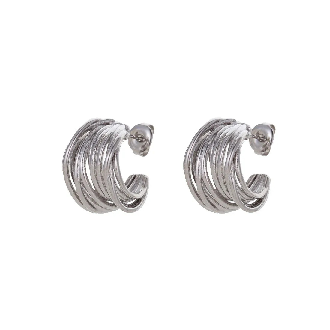 1 Pair Simple Style Geometric 304 Stainless Steel 14K Gold Plated Ear Studs display picture 9
