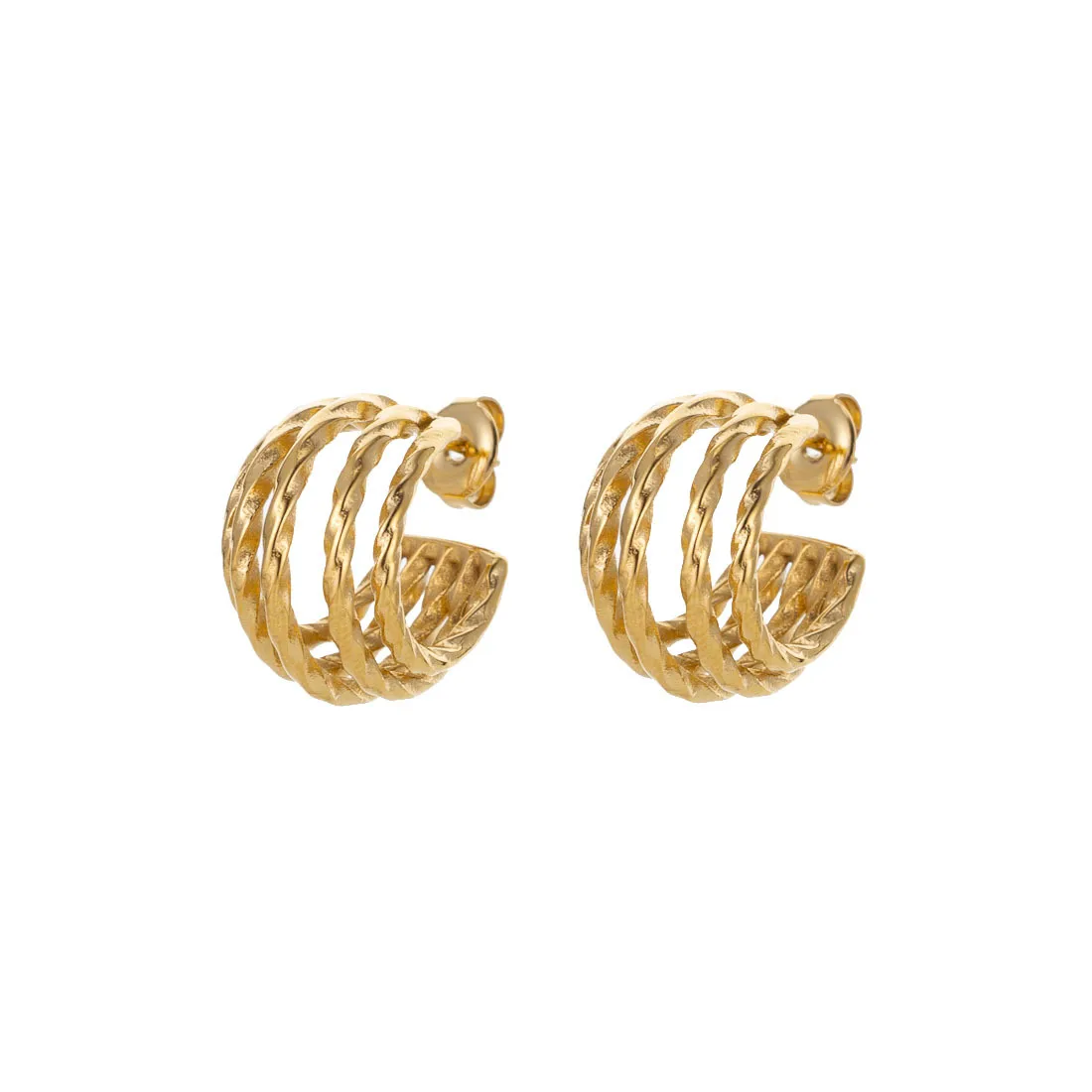 1 Pair Simple Style Geometric 304 Stainless Steel 14K Gold Plated Ear Studs display picture 8