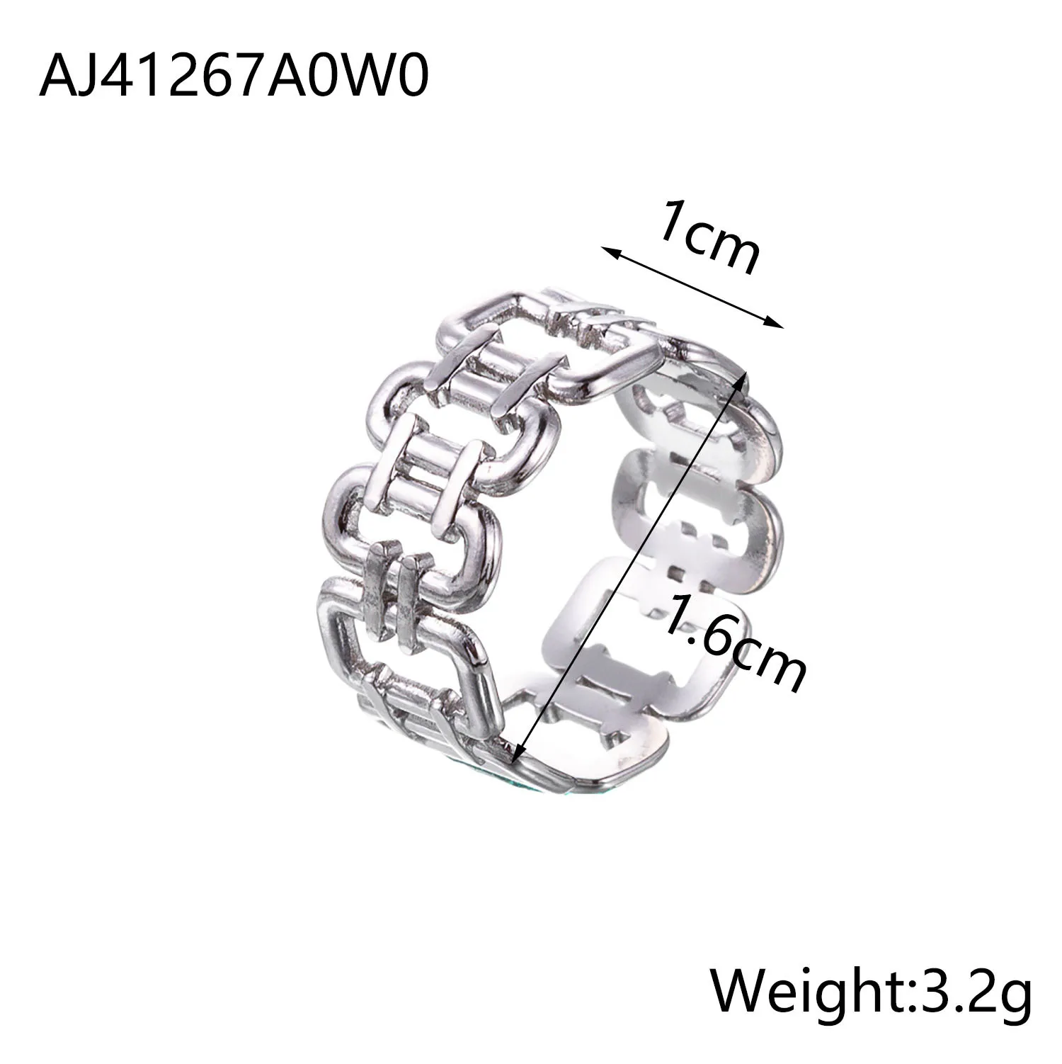 Wholesale Jewelry Simple Style Geometric Titanium Steel Hollow Out Open Rings display picture 11