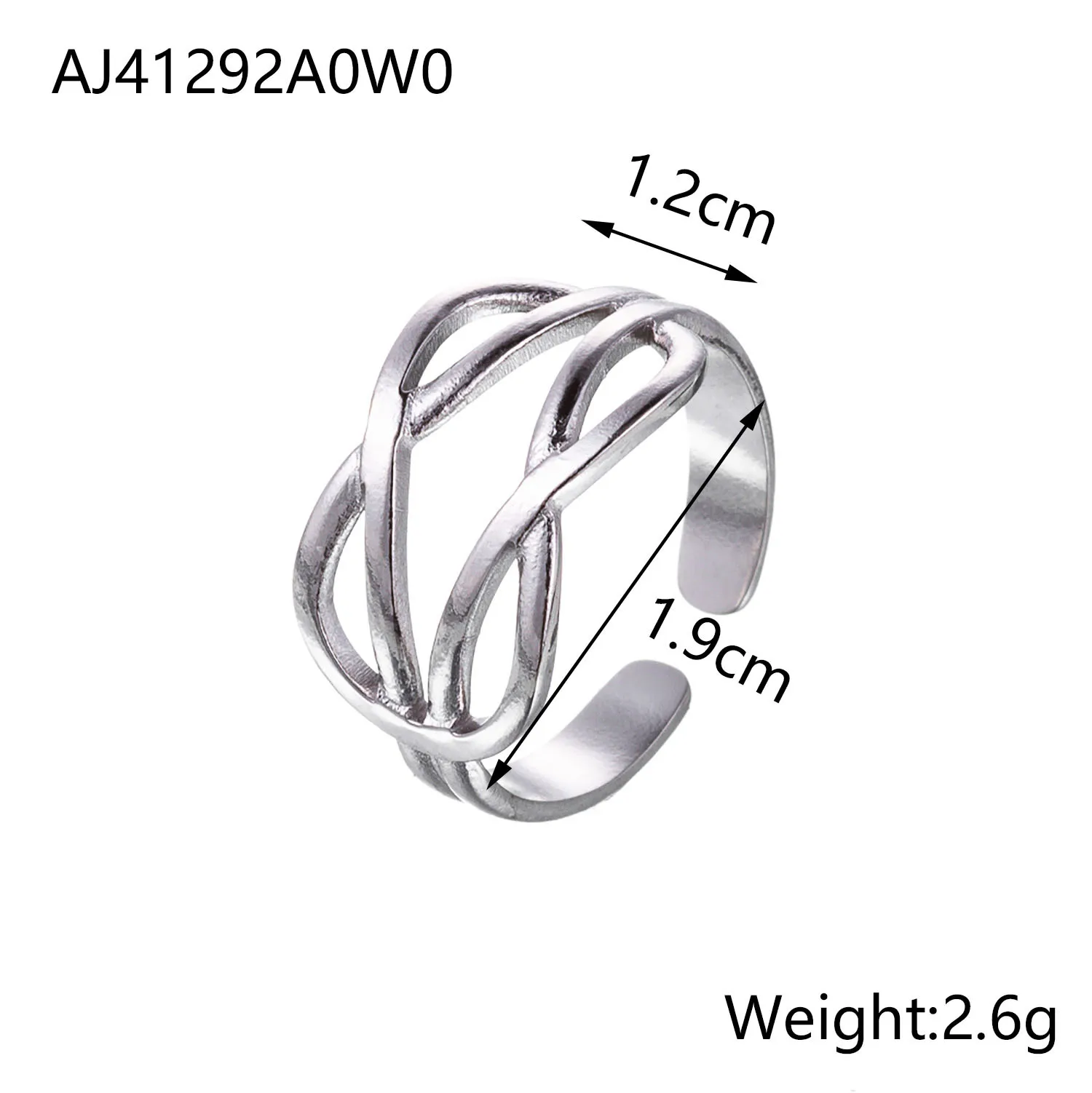 Wholesale Jewelry Simple Style Geometric Titanium Steel Hollow Out Open Rings display picture 12