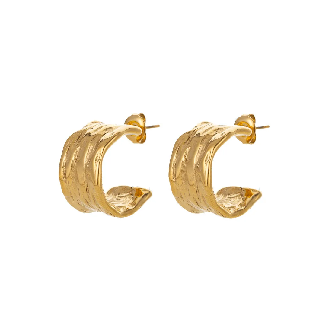 1 Pair Simple Style Geometric 304 Stainless Steel 14K Gold Plated Ear Studs display picture 6