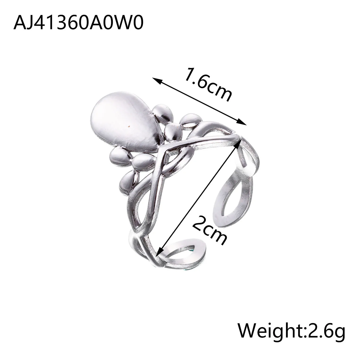 Wholesale Jewelry Simple Style Geometric Titanium Steel Hollow Out Open Rings display picture 15