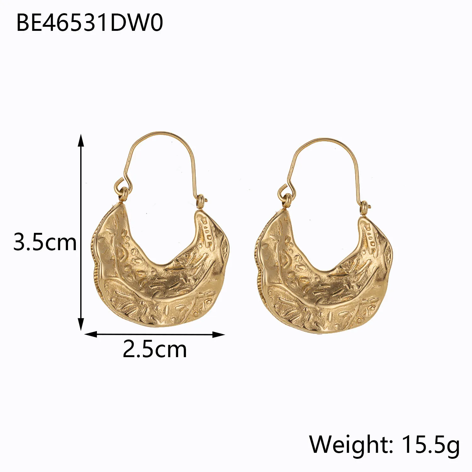 1 Pair Simple Style Geometric 304 Stainless Steel 14K Gold Plated Ear Studs display picture 12