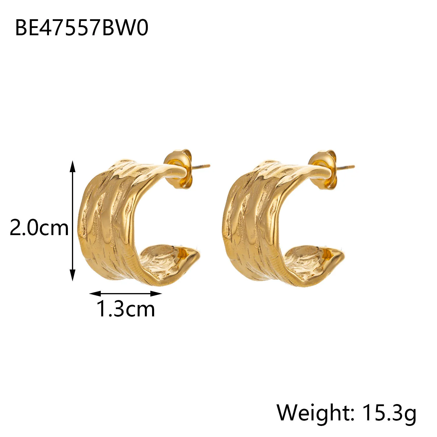 1 Pair Simple Style Geometric 304 Stainless Steel 14K Gold Plated Ear Studs display picture 13