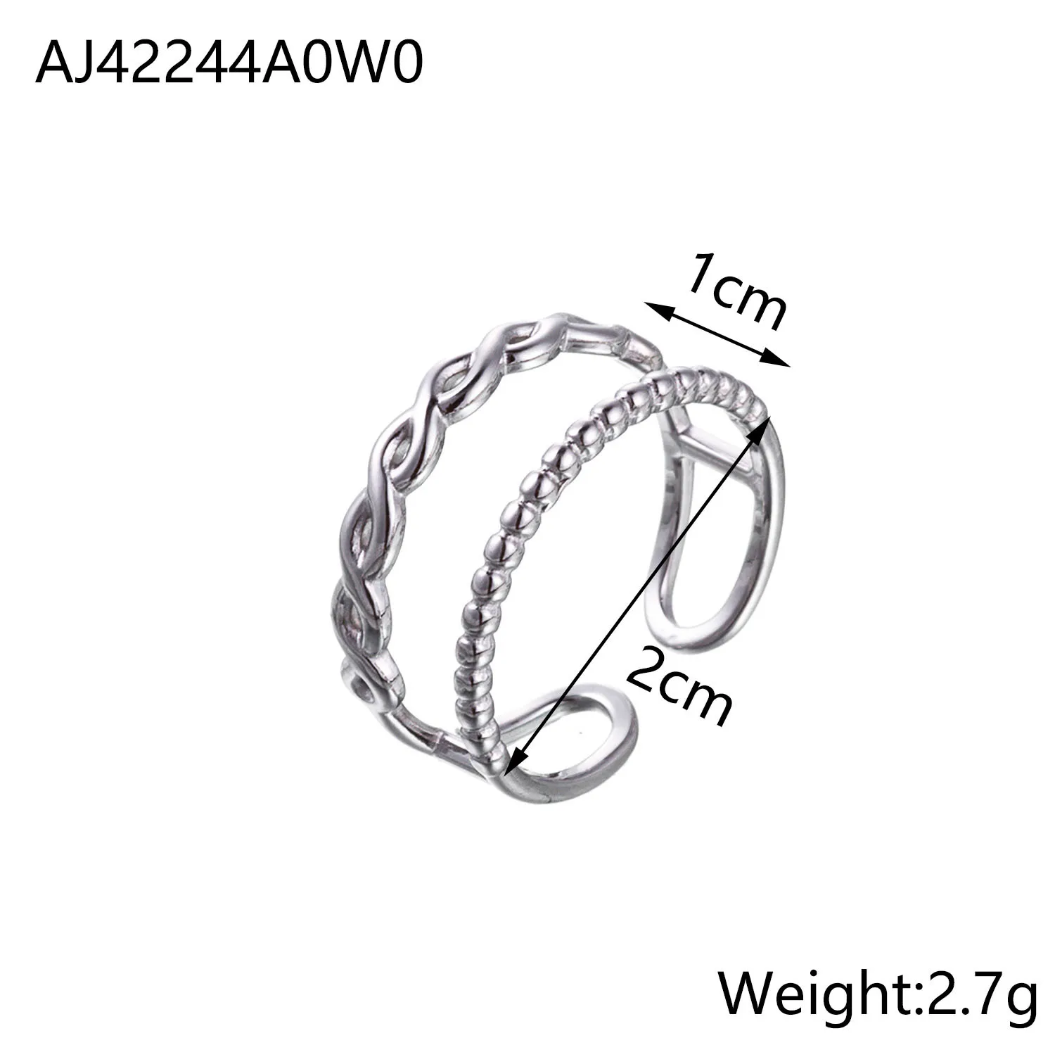 Wholesale Jewelry Simple Style Geometric Titanium Steel Hollow Out Open Rings display picture 16