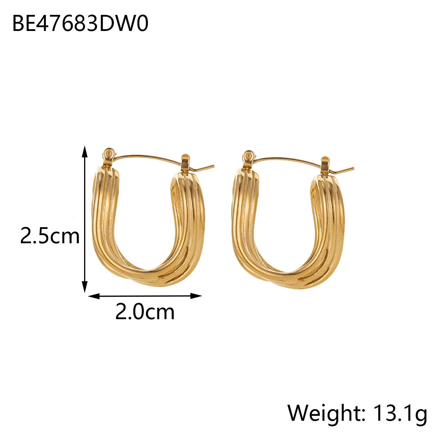 1 Pair Simple Style Geometric 304 Stainless Steel 14K Gold Plated Ear Studs display picture 14