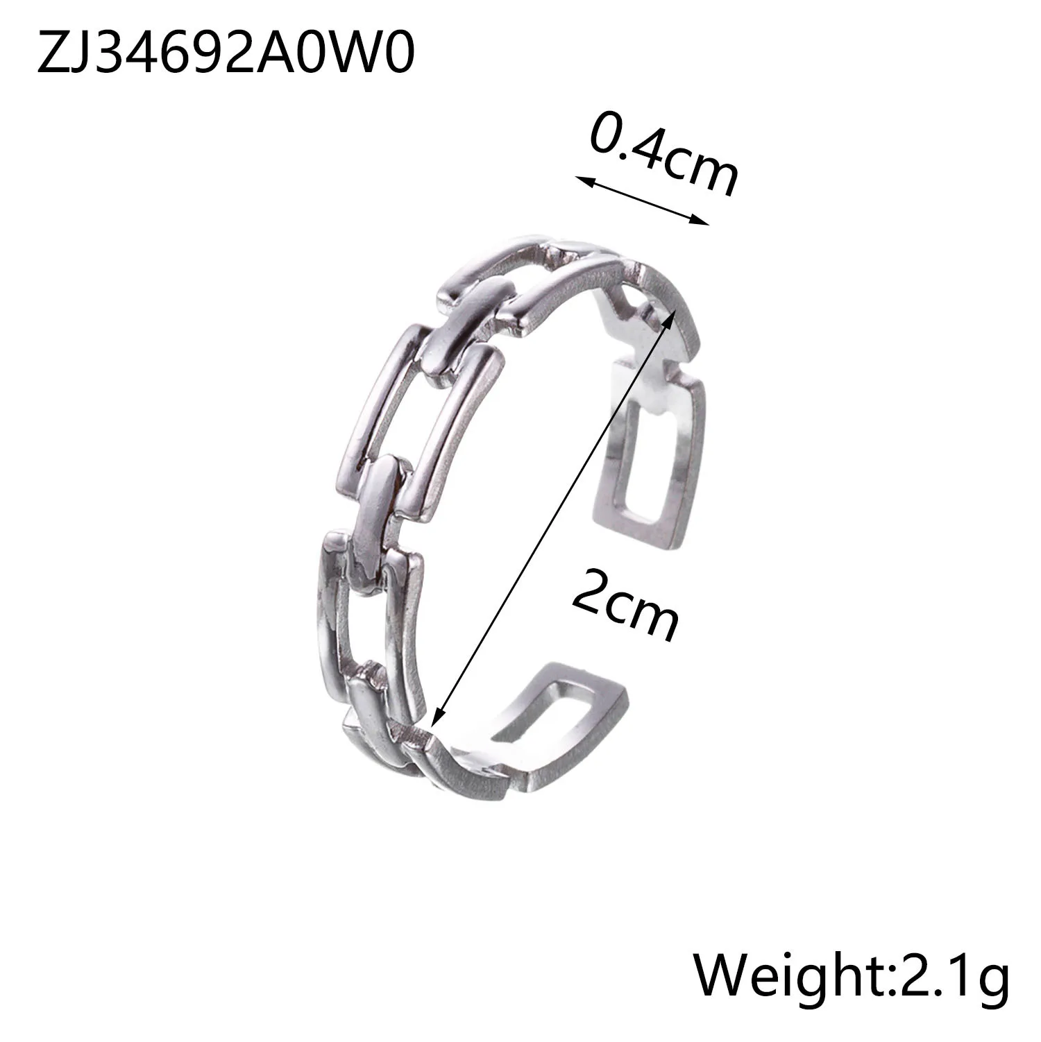 Wholesale Jewelry Simple Style Geometric Titanium Steel Hollow Out Open Rings display picture 17