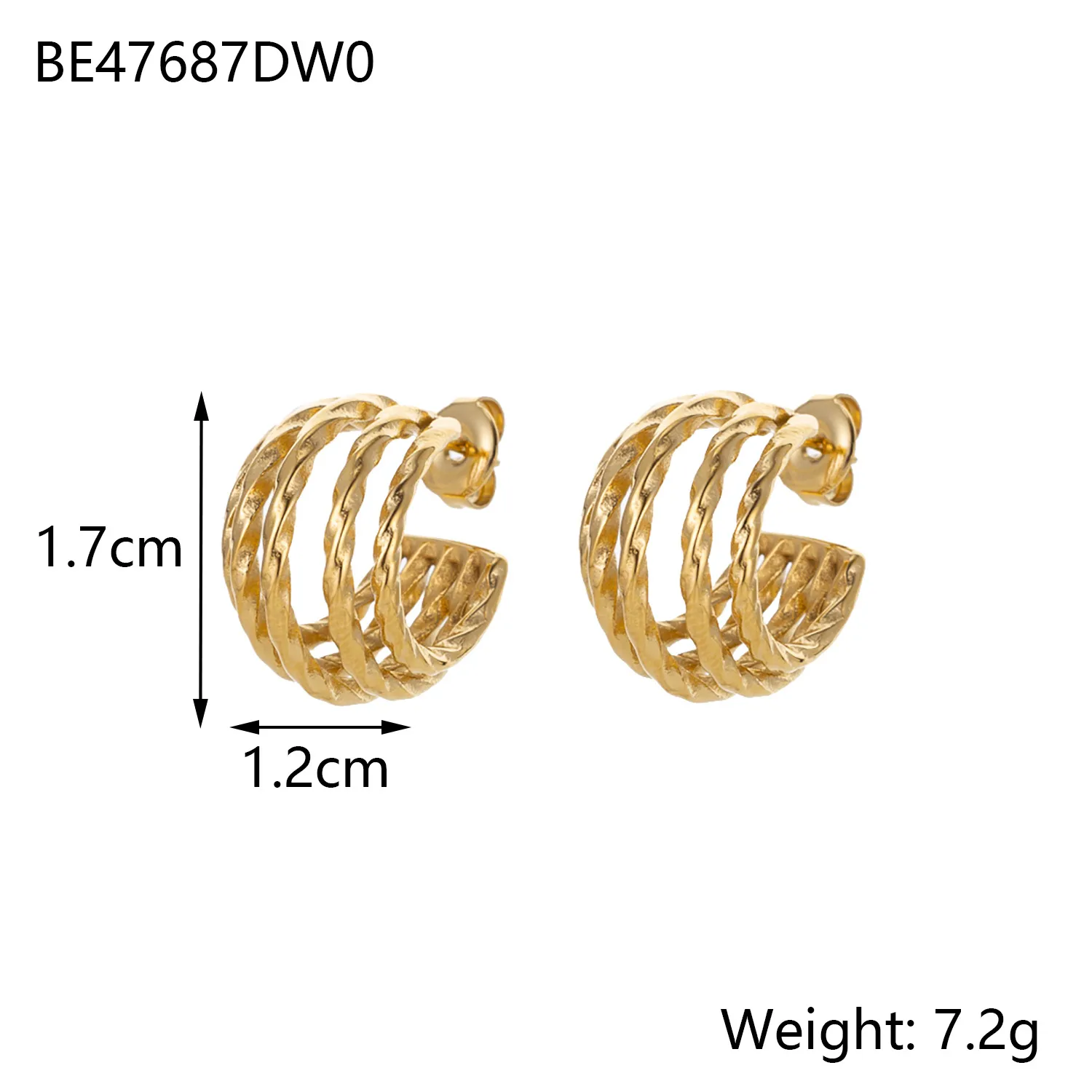 1 Pair Simple Style Geometric 304 Stainless Steel 14K Gold Plated Ear Studs display picture 15