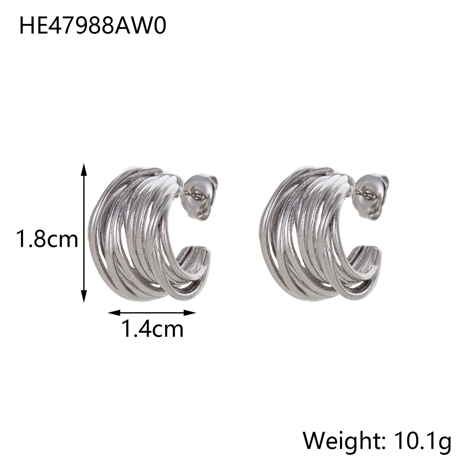 1 Pair Simple Style Geometric 304 Stainless Steel 14K Gold Plated Ear Studs display picture 16