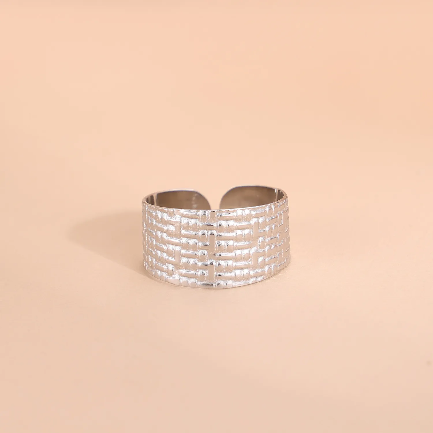 Wholesale Jewelry Simple Style Geometric Titanium Steel Zircon Plating Inlay Open Rings display picture 14