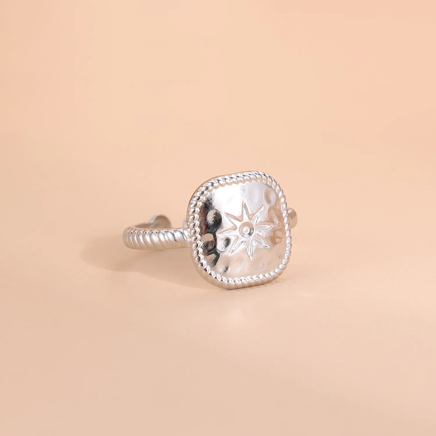 Wholesale Jewelry Simple Style Geometric Titanium Steel Zircon Plating Inlay Open Rings display picture 20