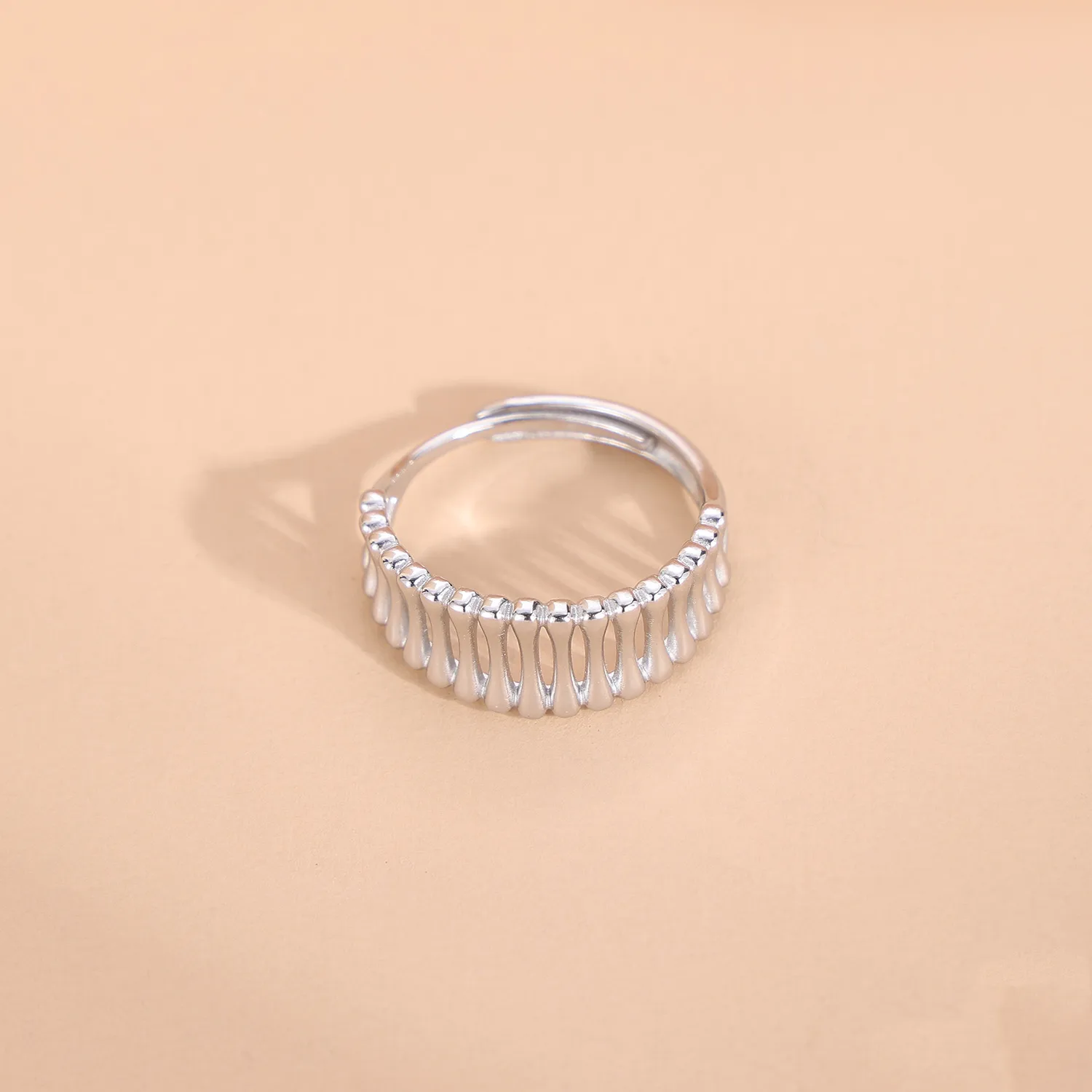 Wholesale Jewelry Simple Style Geometric Titanium Steel Zircon Plating Inlay Open Rings display picture 30