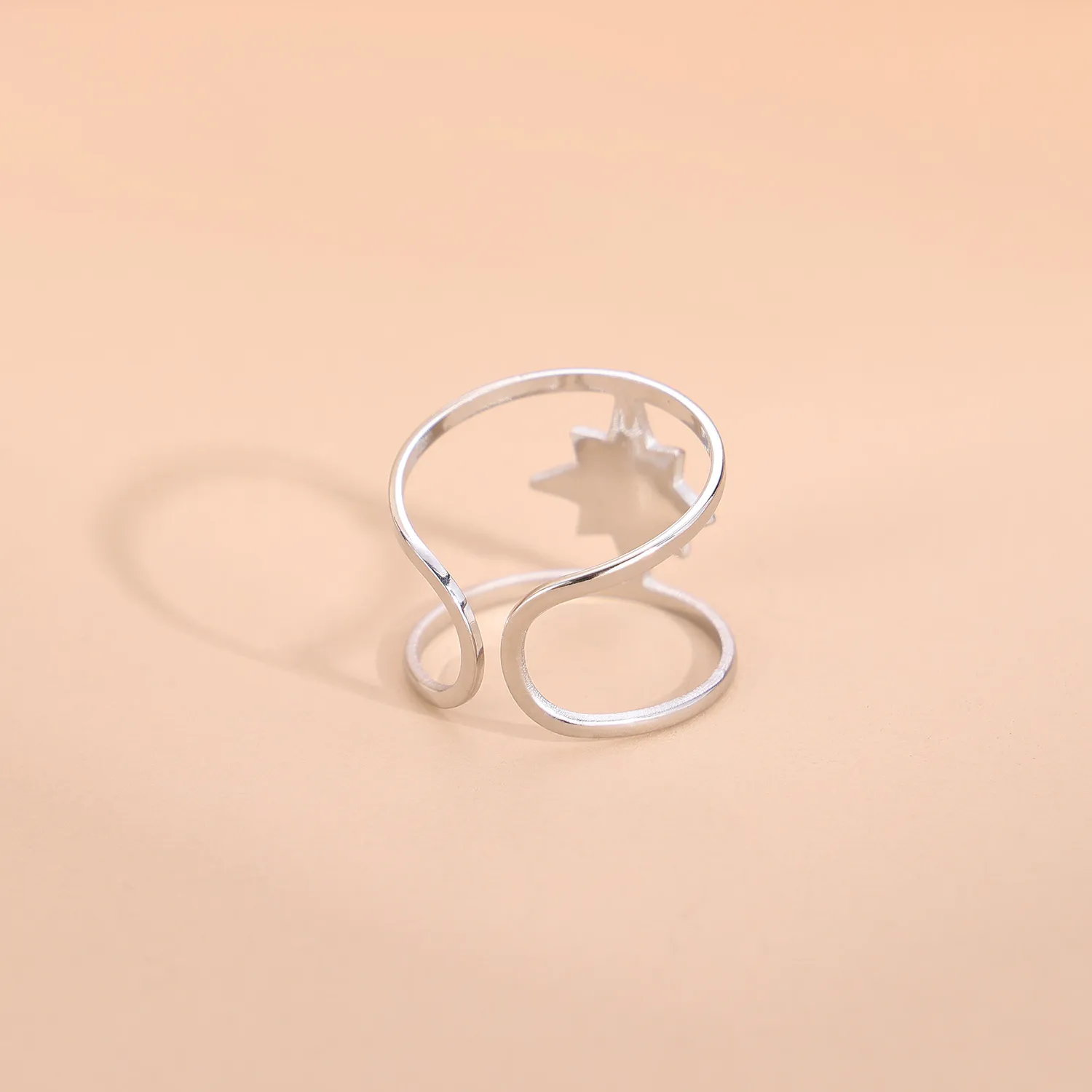 Wholesale Jewelry Simple Style Geometric Titanium Steel Zircon Plating Inlay Open Rings display picture 41