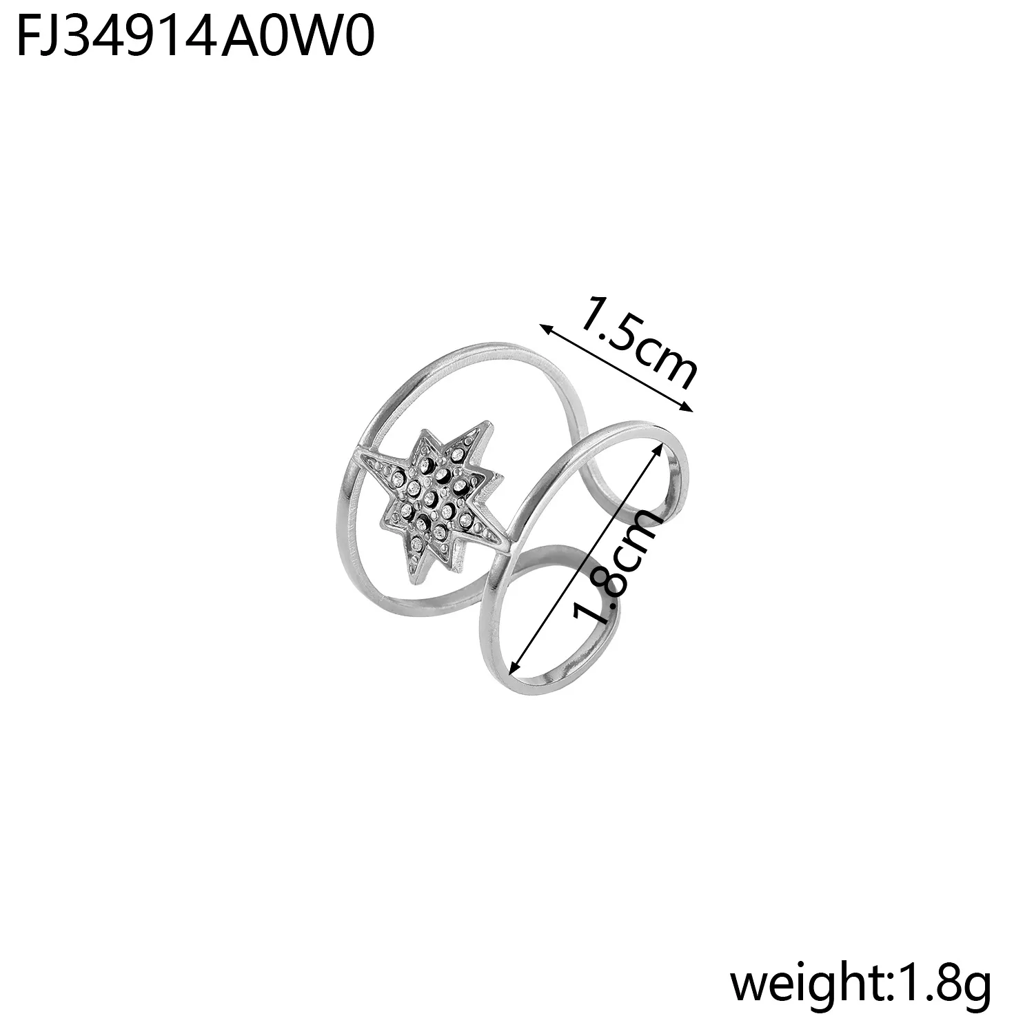 Wholesale Jewelry Simple Style Geometric Titanium Steel Zircon Plating Inlay Open Rings display picture 43