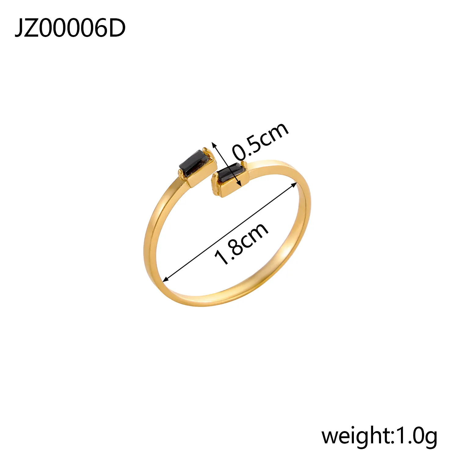 Wholesale Jewelry Simple Style Geometric Titanium Steel Zircon Plating Inlay Open Rings display picture 5