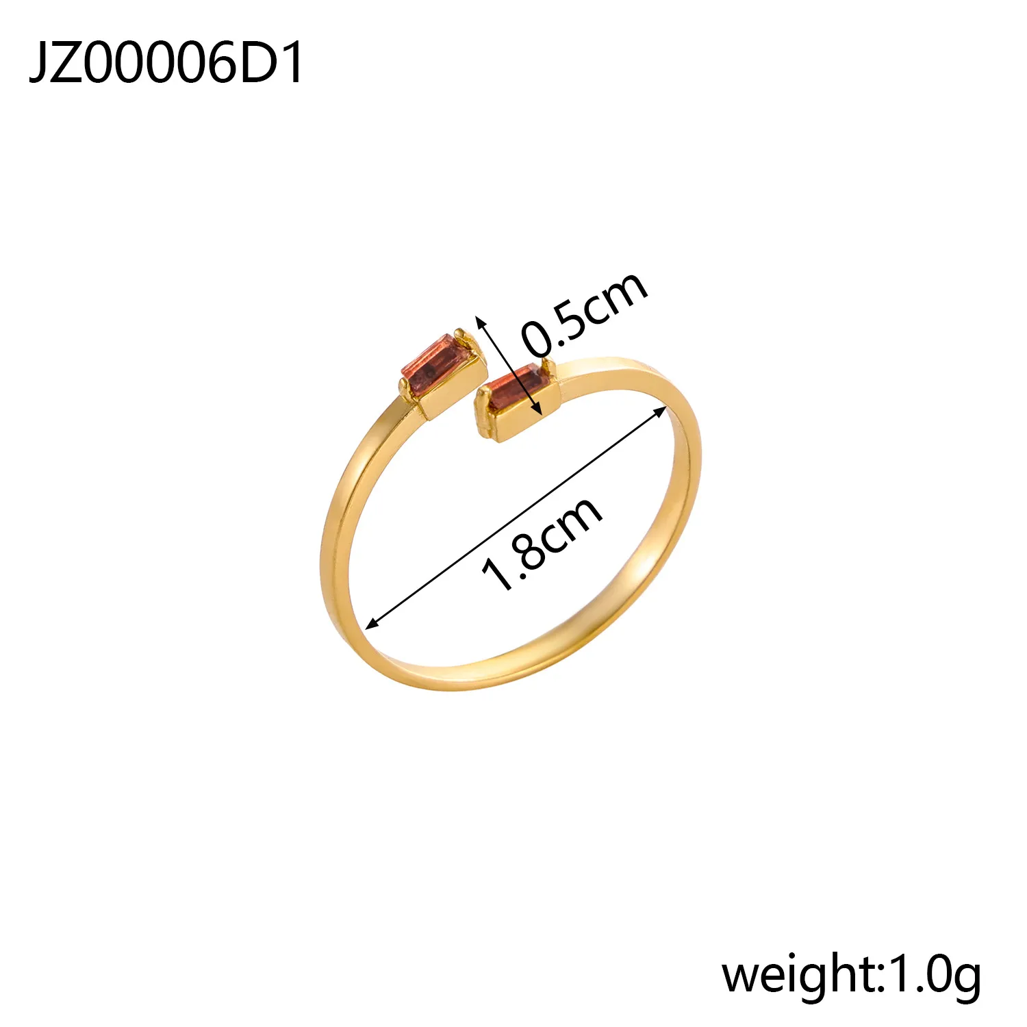 Wholesale Jewelry Simple Style Geometric Titanium Steel Zircon Plating Inlay Open Rings display picture 7