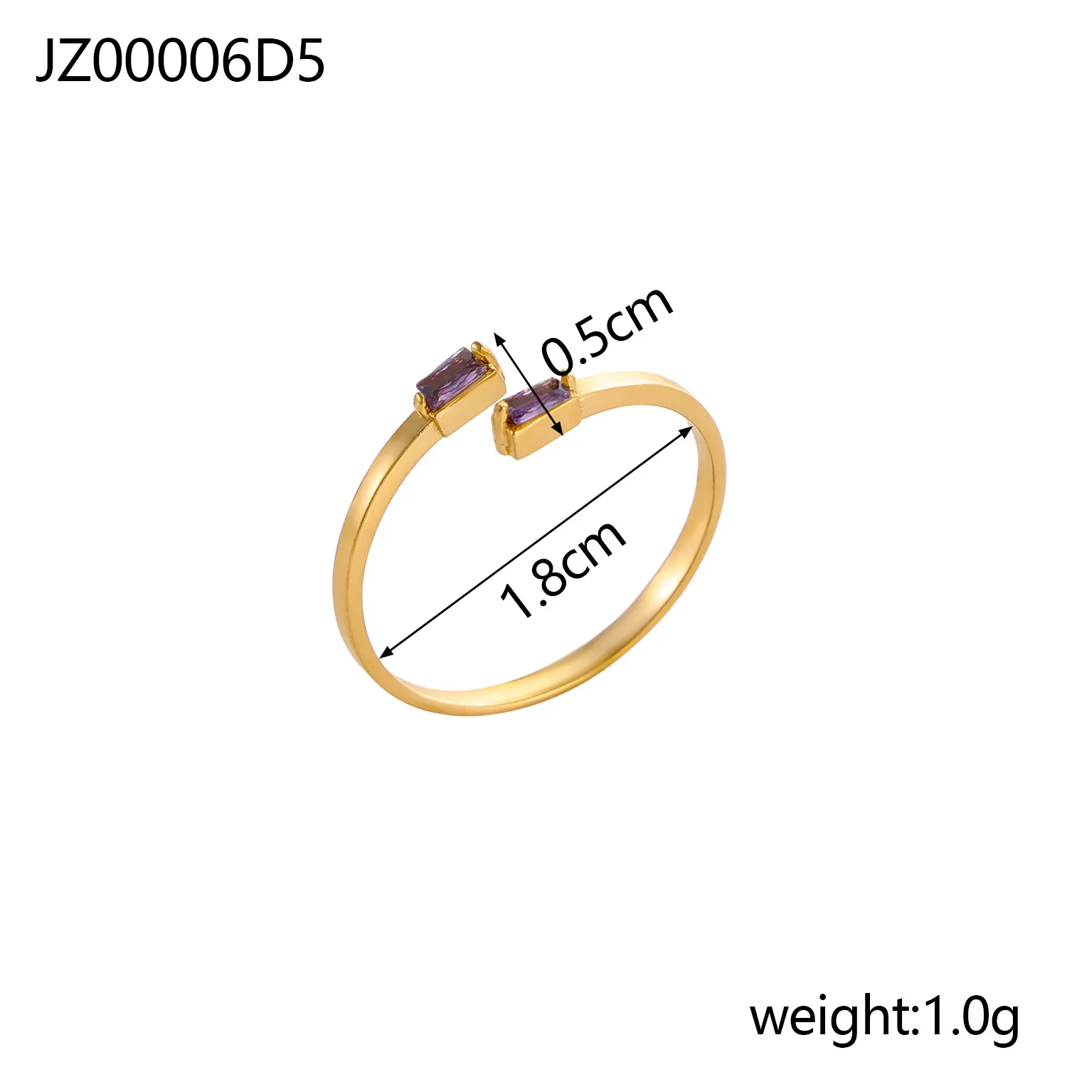 Wholesale Jewelry Simple Style Geometric Titanium Steel Zircon Plating Inlay Open Rings display picture 13
