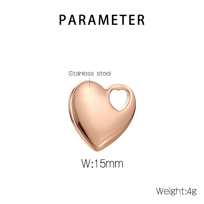 1 Piece Titanium Steel 18K Gold Plated Heart Shape Polished Pendant display picture 1