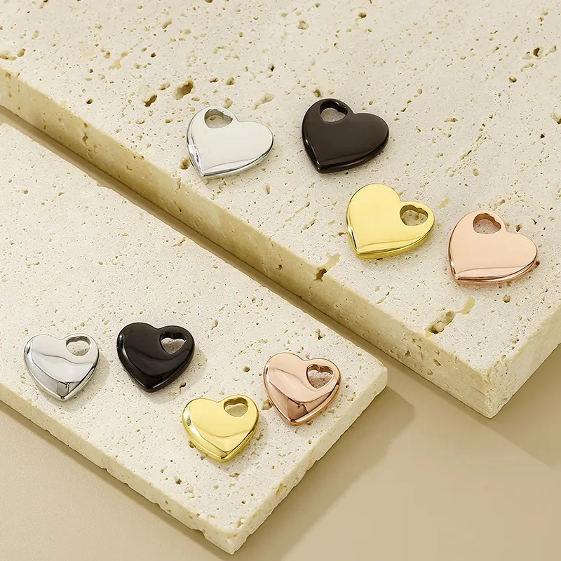 1 Piece Titanium Steel 18K Gold Plated Heart Shape Polished Pendant display picture 9