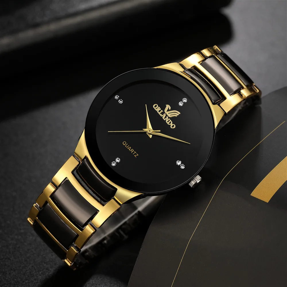 Business Simple Style Crown Double Side Snaps Quartz Men's Watches display picture 2