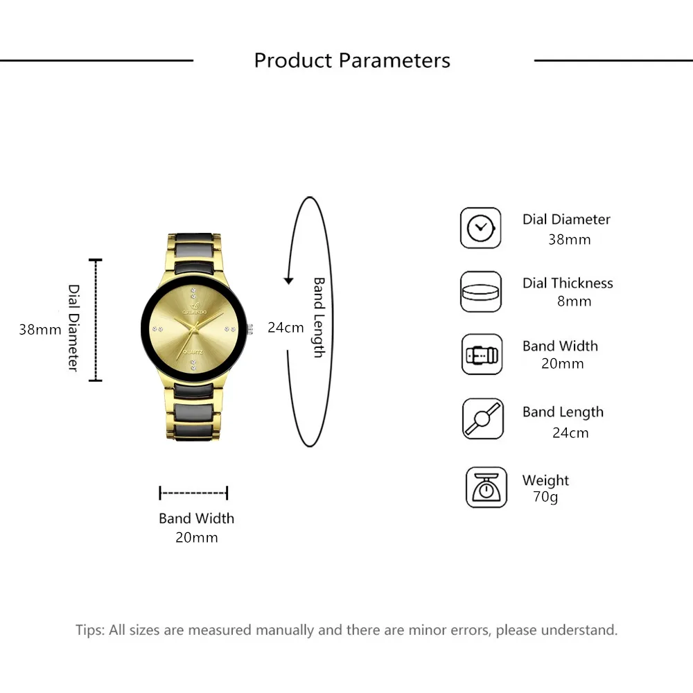 Business Simple Style Crown Double Side Snaps Quartz Men's Watches display picture 1