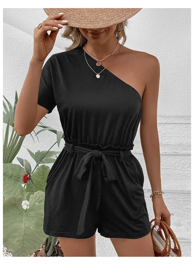 Women's Holiday Daily Classic Style Solid Color Shorts Rompers display picture 1