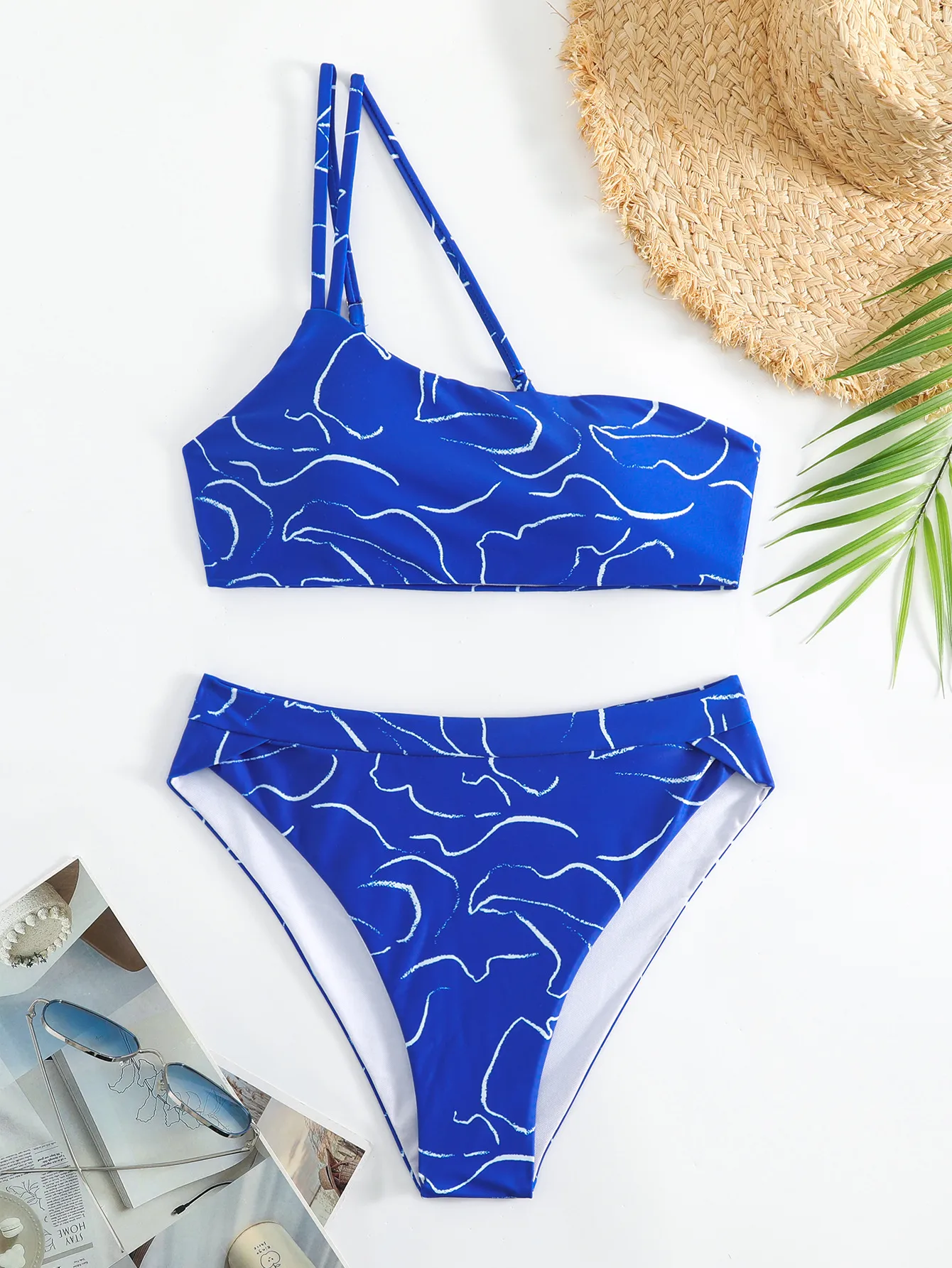 Women's Leaves Printing 2 Pieces Set Bikinis Swimwear display picture 3