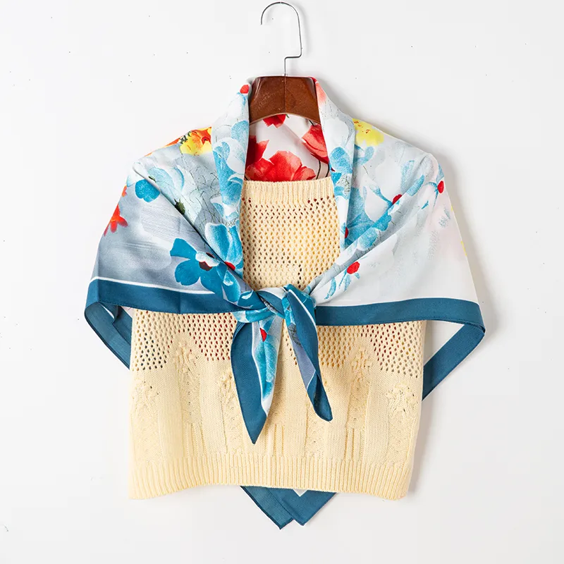 Adults Casual Wedding Pastoral Letter Cotton And Linen Printing Floral Scarf display picture 1