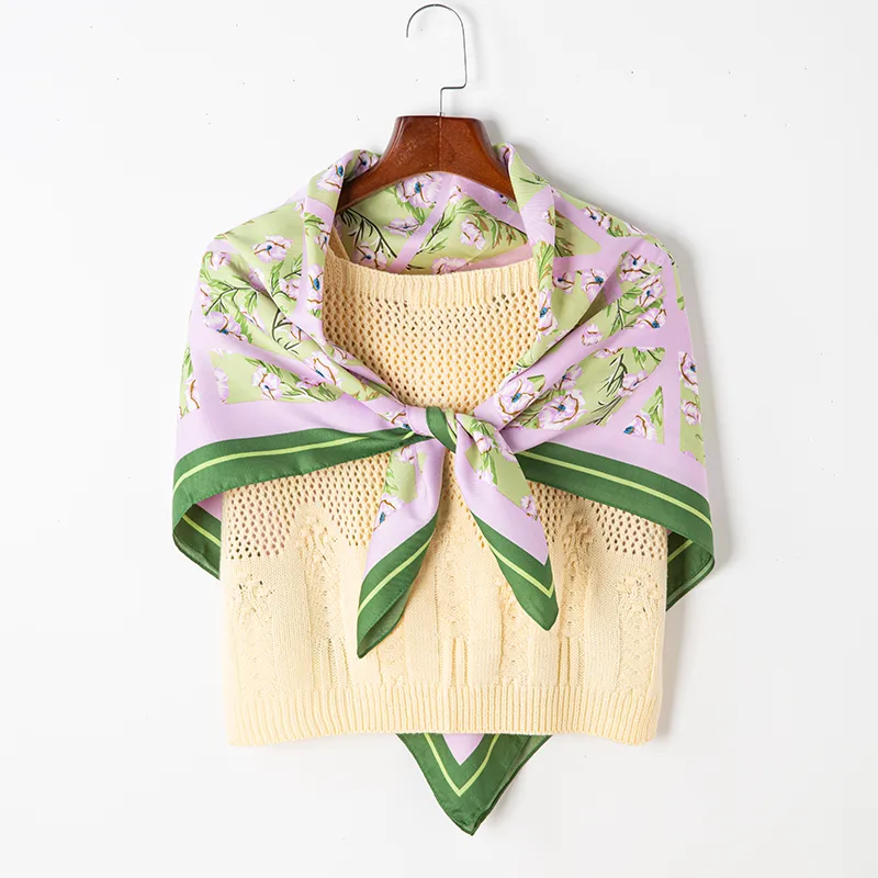 Adults Casual Wedding Pastoral Letter Cotton And Linen Printing Floral Scarf display picture 7