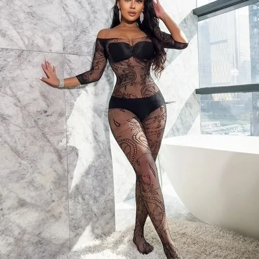 Women's Sexy Solid Color Sexy Lingerie Sets Holiday Hollow Out Ultra-thin High Waist See-Through Sexy Lingerie display picture 1