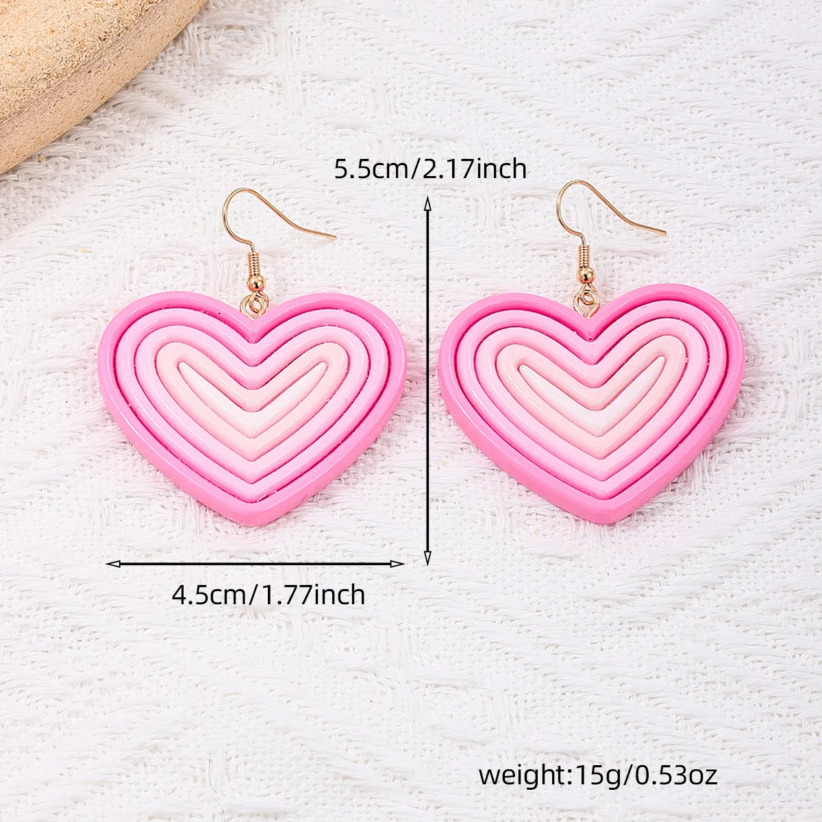 1 Pair Sweet Heart Shape Arylic Drop Earrings display picture 9
